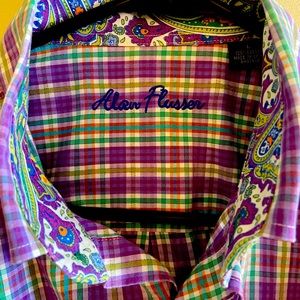 Alan Flusser long sleeve 100% cotton men’s shirt.